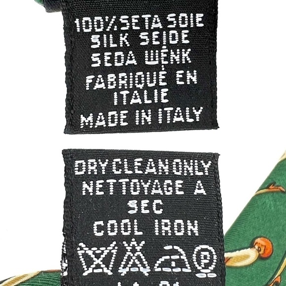 Bally Neckltie 100% Silk Green Orange Flapper Woman Neck Tie Made in Italy EUC - Picture 7 of 10